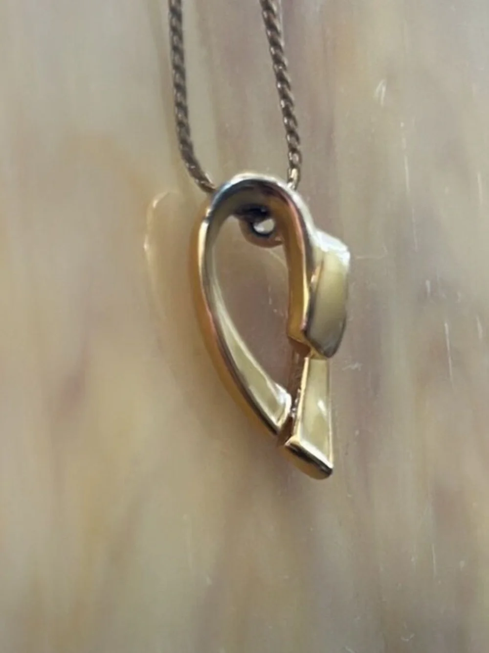 Sliding Open Heart Pendant Necklace Yellow Enamel Gold Tone Vintage 1968 MONET